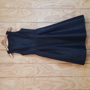 Alfred Sung Black Sleeveless Open Back Fit & Flare Dress Size 10